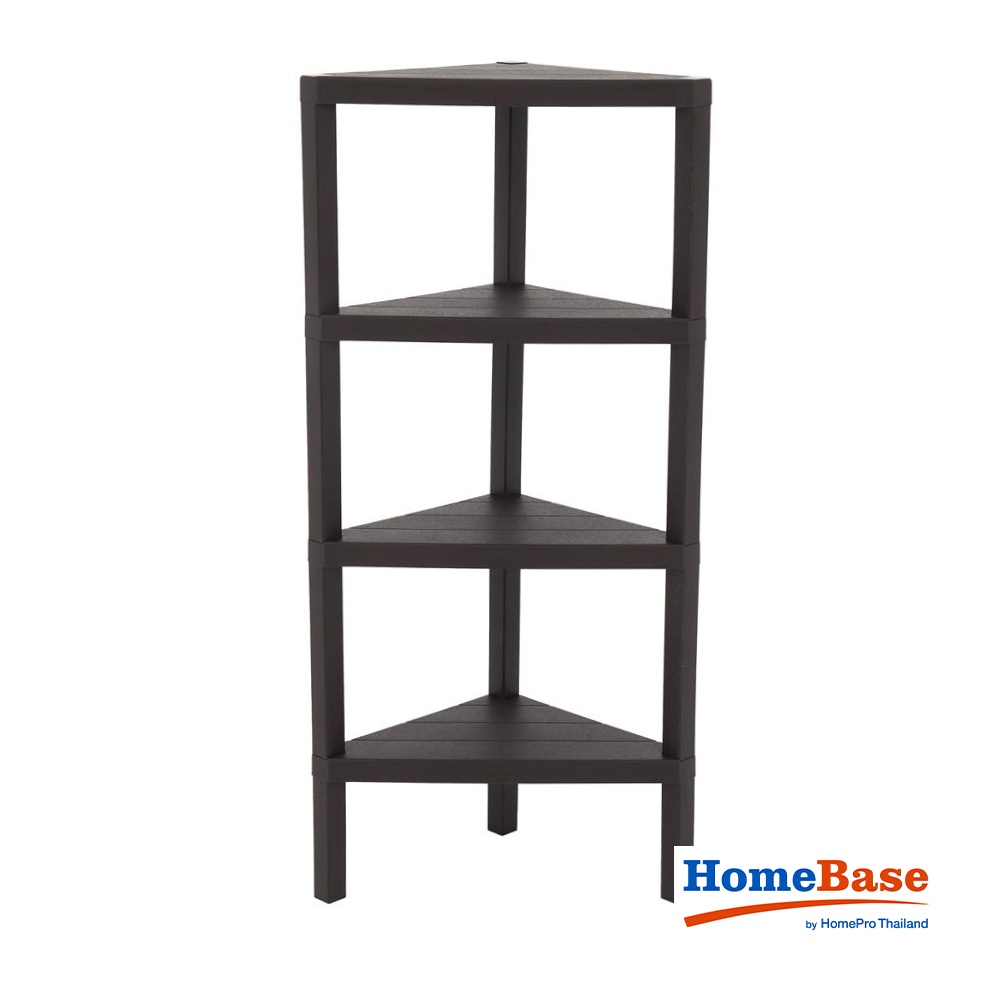HomeBase STACKO kệ nhựa 4 tầng vân giả gạch BRICK Thái Lan W46.5xH100xD33cm màu nâu