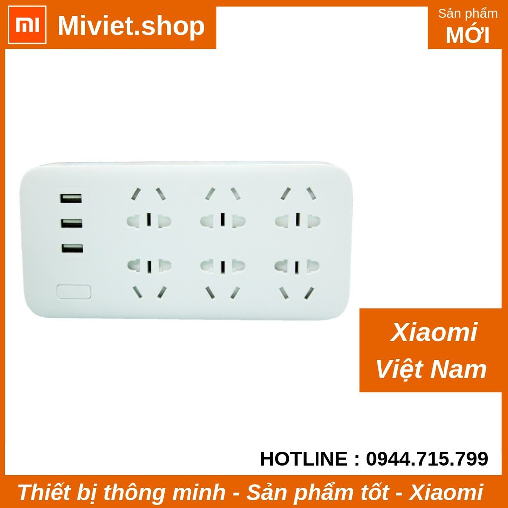 Ổ Cắm Xiaomi Mi Power Strip 6 Cổng 3 USB - Chính hãng xiaomi - Miviet.shop