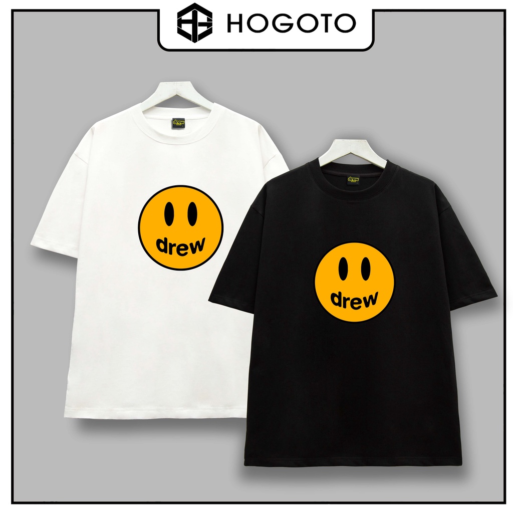 Áo thun DREW House Mặt cười Hogoto shop , Áo thun unisex nam nữ form rộng oversize chất liệu 100% Cotton