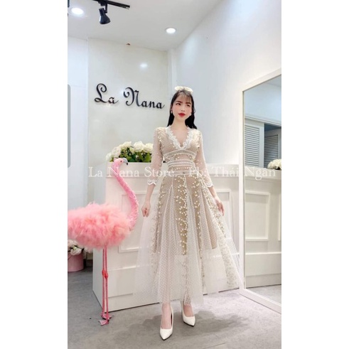 Đầm ren maxi cao cấp La Nana Store
