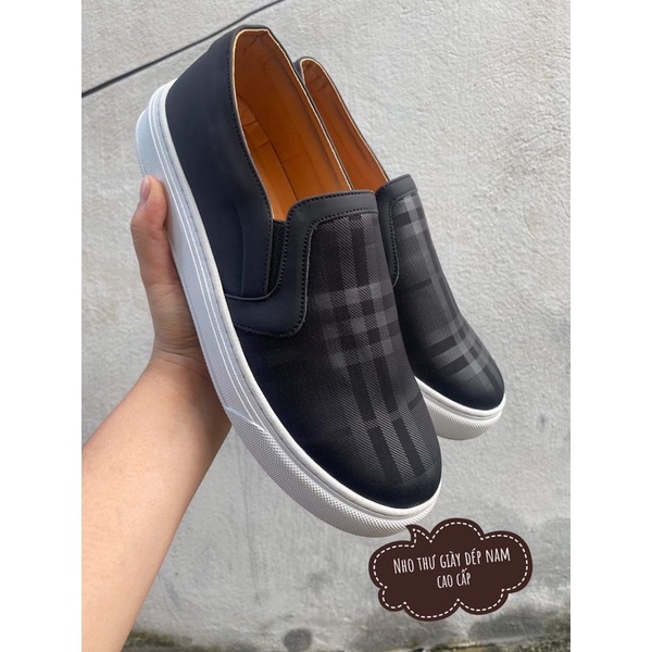 Giày burberry slipon đen . Giày buộc dây burberry đen thể thao nam siêu cấp