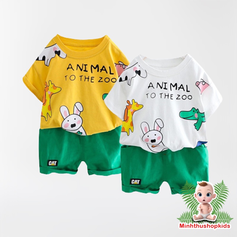 Bộ Áo Cộc Animal Bé Trai / Bé Gái 8-18kg QATE 278