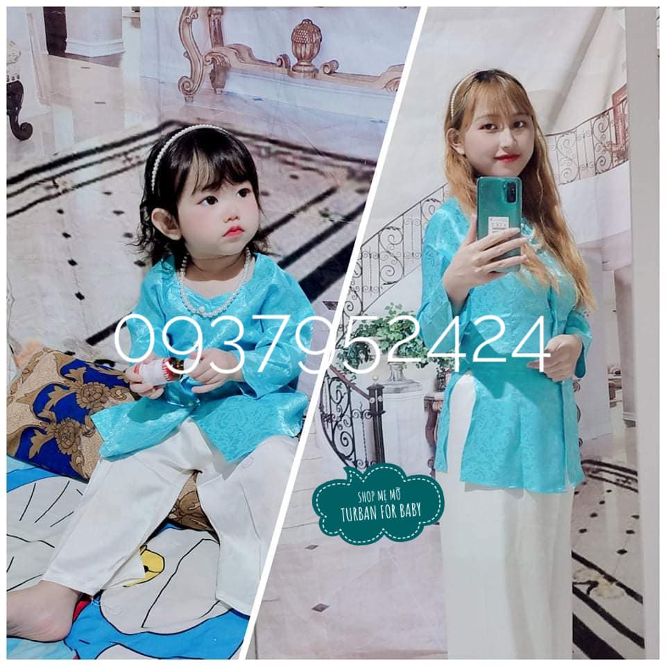 BỘ BÀ BA CƯNG XỈU CHO MẸ VÀ BÉ(ib shop chọn màu quần)
