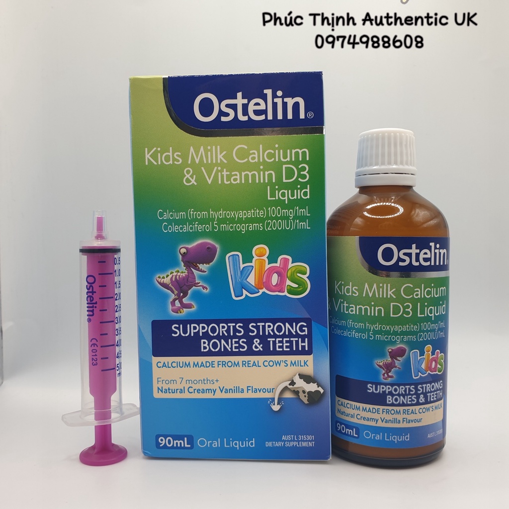 Ostelin Kids Milk Calcium & Vitamin D3 Liquid 90ml Úc - Canxi Và Vitamin D3 Dạng Nước