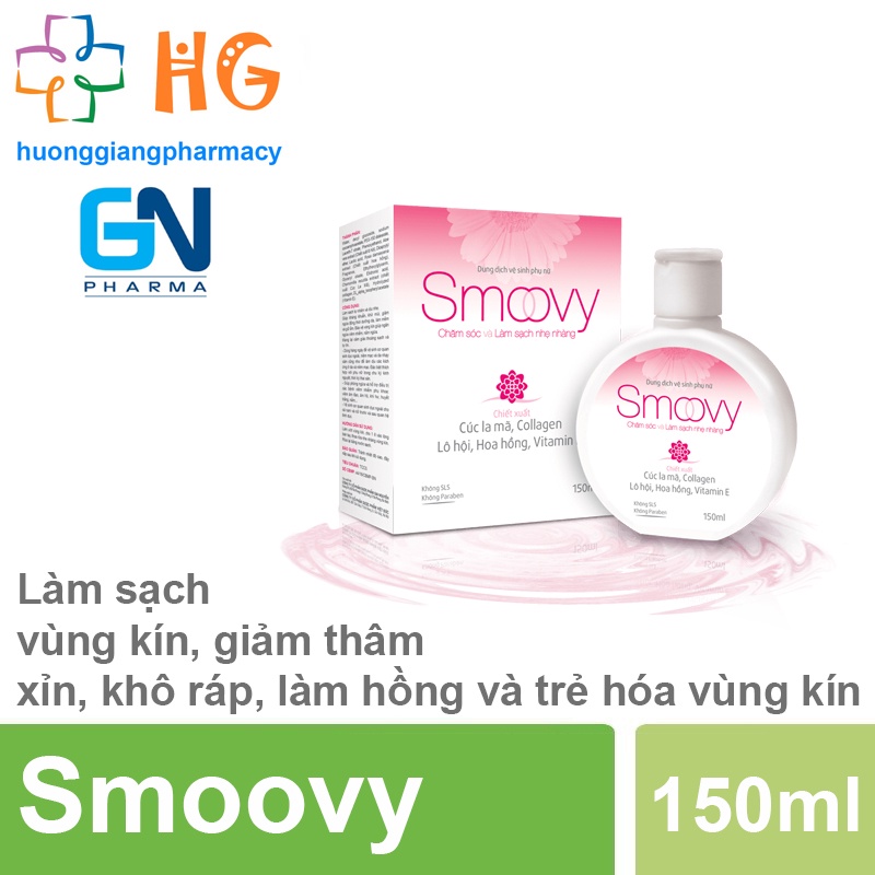 Dung dịch vệ sinh phụ nữ Smoovy, Smoovy Cool ✅ Hàng Chính Hãng 100% - Làm sạch vùng kín, làm hồng và se khít vùng kín