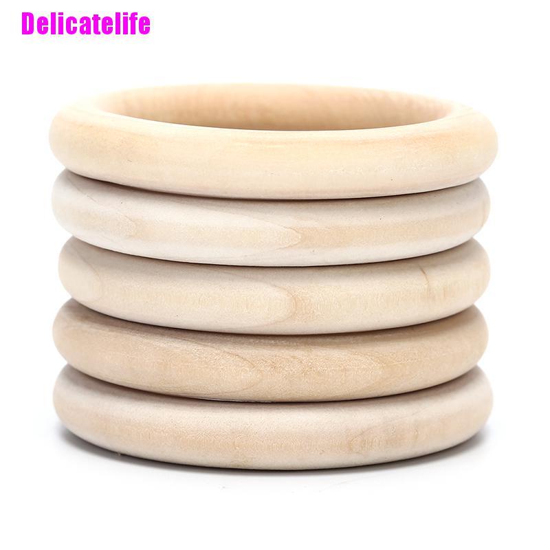 1 túi vòng gỗ tròn dùng làm trang sức DIY