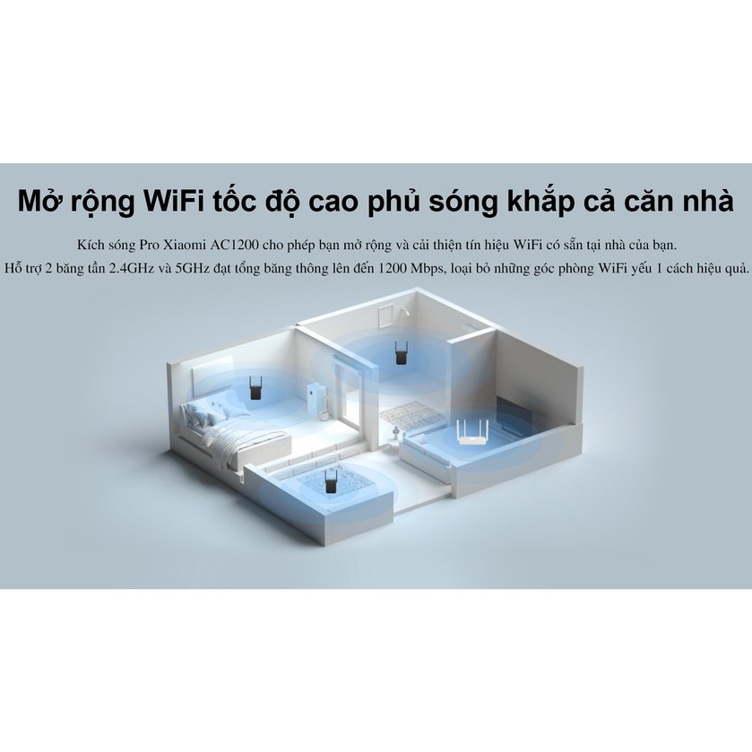 Kích sóng wifi Xiaomi AC1200 Mi wifi range extender Bộ kích wifi Quốc Tế