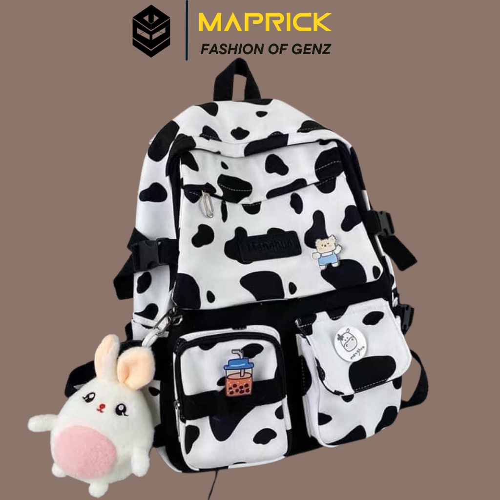 🐮 Balo bò sữa đi học siêu nhiều ngăn 💖 HÀNG CÓ SẴN 💥 Hot item của 2021 ✨✨