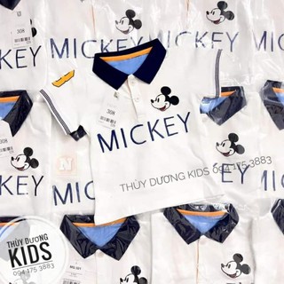 Áo Polo Zara trắng thêu chữ Mickey cho bé 1-5y