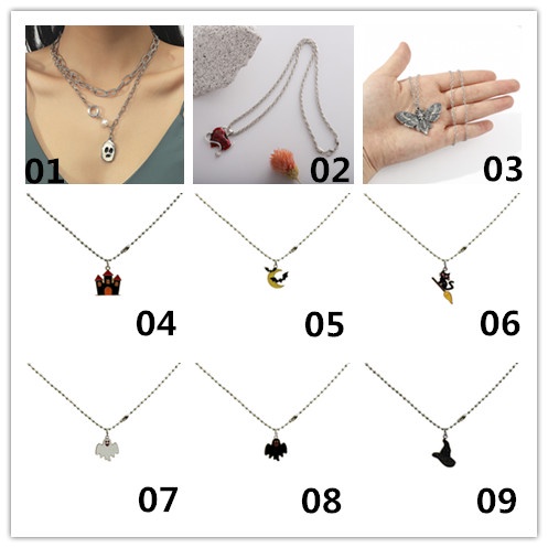 Dây Chuyền Cặp Đôi Mặt Hình Đầu Lâu Trái Tim Ma Quỷ Phong Cách Punk hip Hop Sáng Tạo