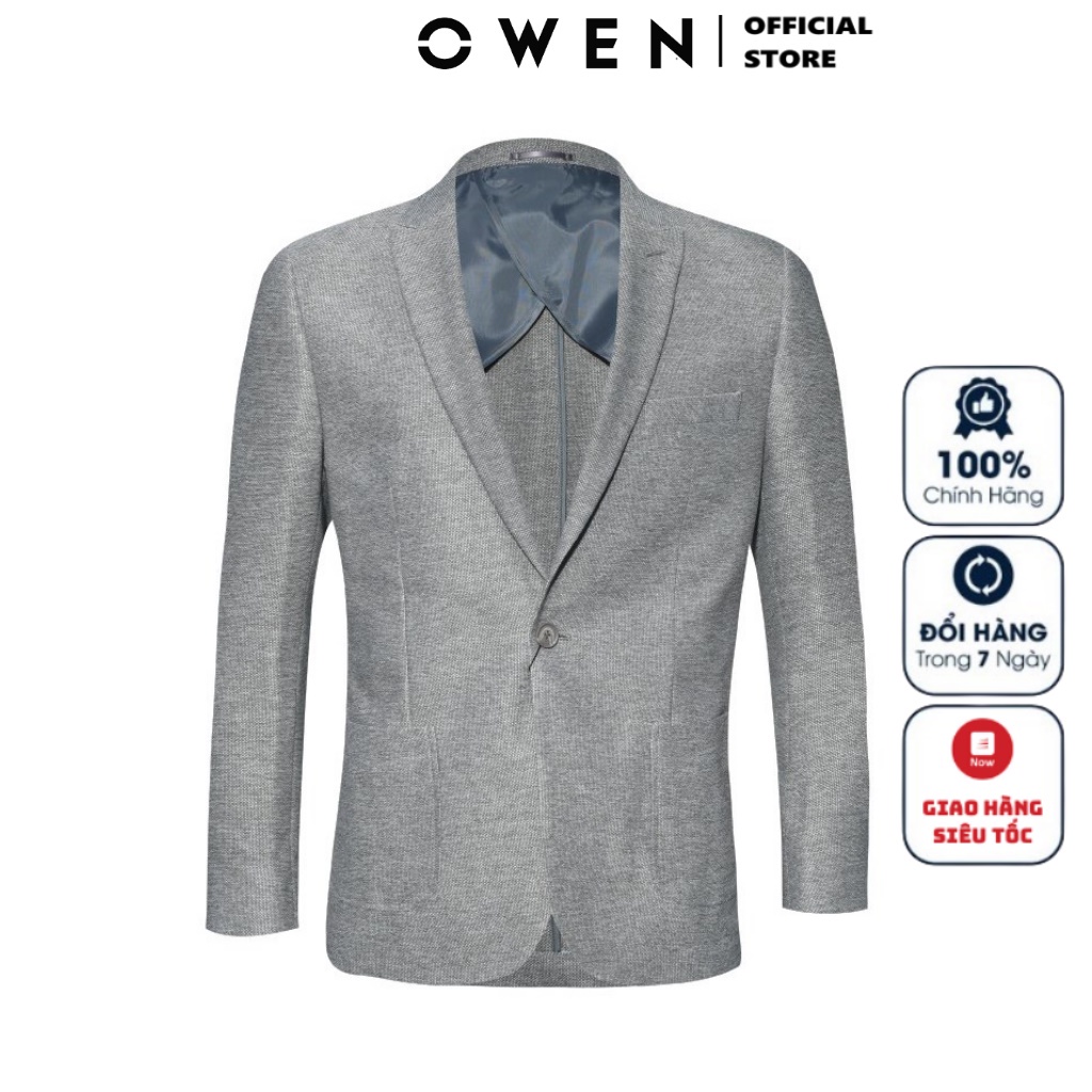 Áo Blazer Nam Owen BL23611 Áo Khoác Vest Công Sở Màu Be Tối Vải Gỗ Namu Cao Cấp Mỏng Nhẹ Dai Thoáng Mát Dáng Suông