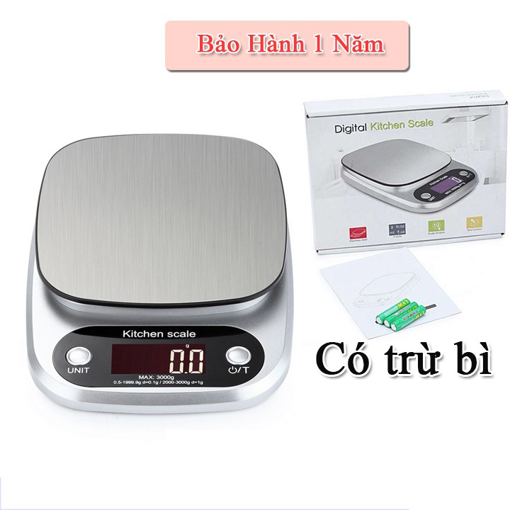 Cân tiểu li nhà bếp 3kg 5kg 10kg siêu chính xác màn hình LCD