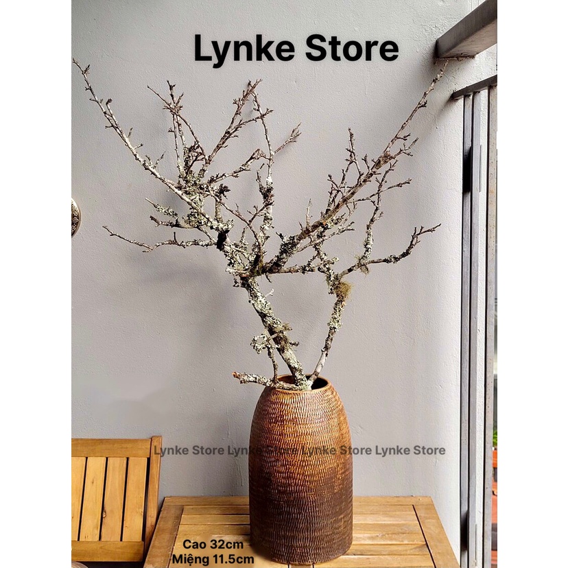 Bình Hoa Lọ Hoa Gốm Dáng Chuông To Khắc Vẽ Tay Thủ Công Gốm Sứ Bát Tràng - Lynke Store