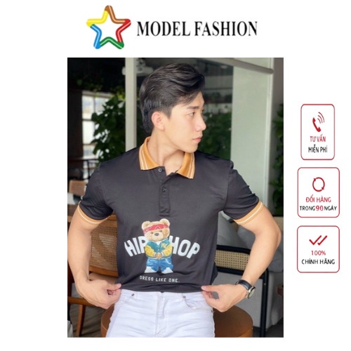 Áo thun polo nam nữ tay ngắn họa tiết teddy bear hàn quốc Model Fashion