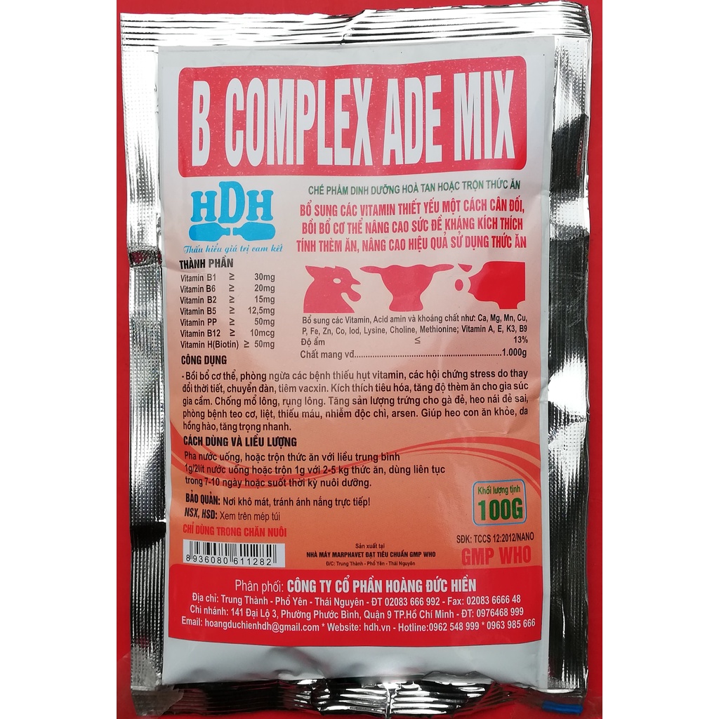 1 gói B COMPLEX ADE MIX 100g BỔ SUNG CÁC VITAMIN, KÍCH THÍCH TÍNH THÈM ĂN