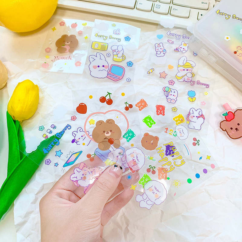 Flowertree Sticker Nhãn dán họa tiết đáng yêu dùng trang trí nhật ký