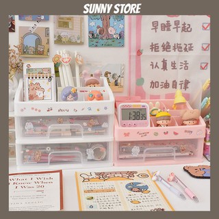 Kệ đựng mỹ phẩm nhiều ngăn, có ngăn kéo, tiện lợi, thích hợp đựng đồ dùng SUNNYSOTRE