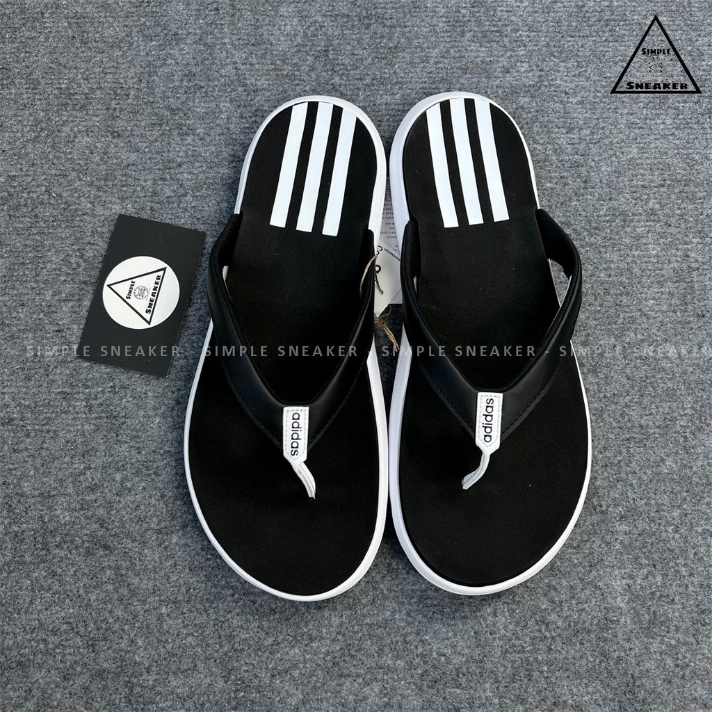 Dép Adidas Xỏ Ngón Chính Hãng 💙SIMPLE SNEAKER💙 Dép Kẹp Adidas Auth - Adidas Comfort Flip Flops Core Black EG2069