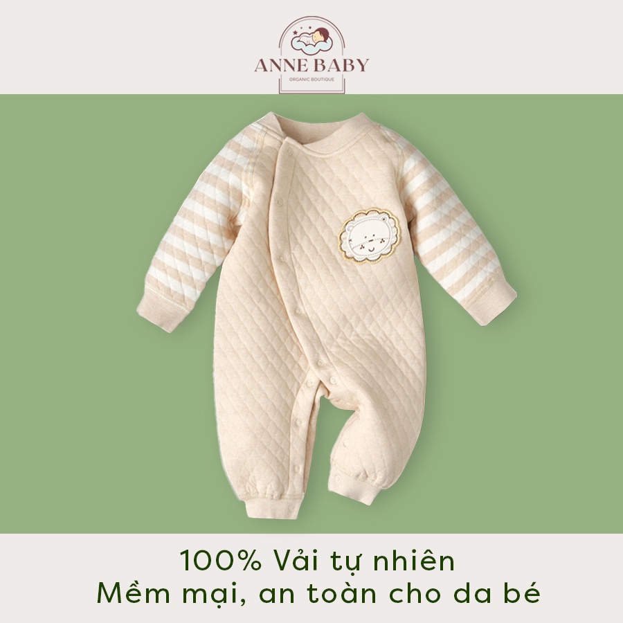 Bodysuit Cho Bé Trai Bé Gái 0-2 Tuổi Cotton Organic An Toàn Cho Da Bé, Bộ Body Dài Tay Cho Bé Sơ Sinh Hữu Cơ Tự Nhiên