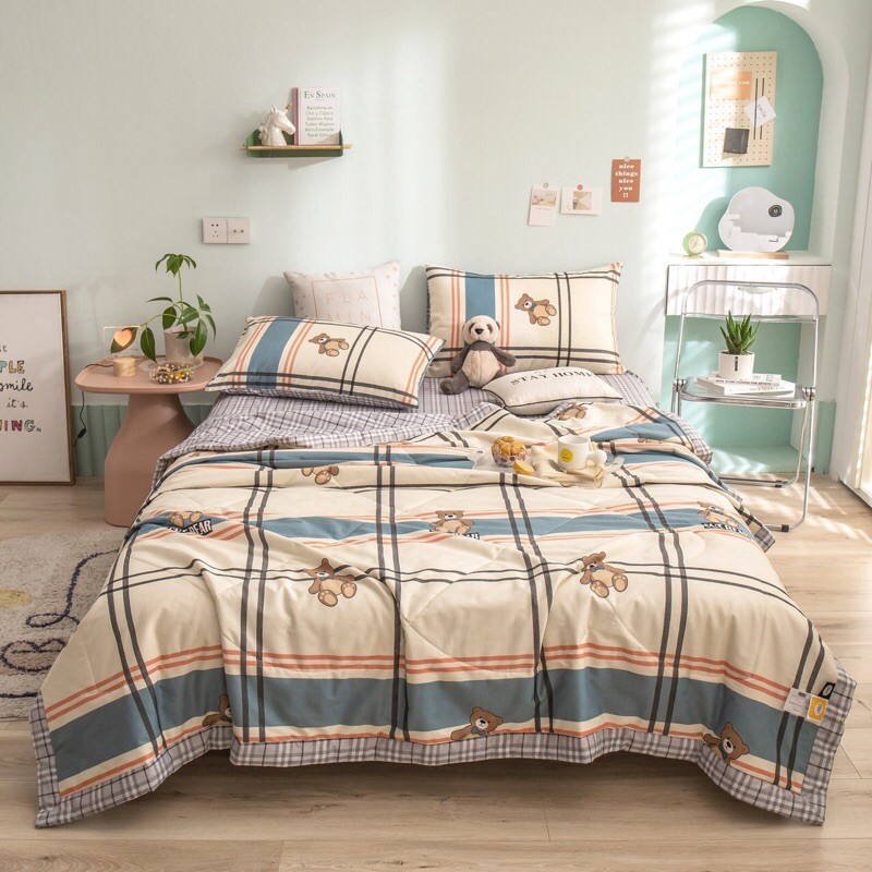 Bộ Chăn Ga Gối Cotton Living Chăn Chần - 100% Cotton Mẫu Hoạt Hình Cực Đáng Yêu Cho Các Bé