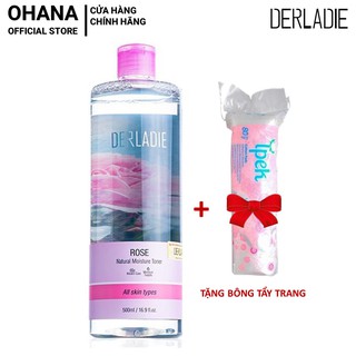 [Tặng Bông] Nước Hoa Hồng Cấp Ẩm Derladie Rose Natural Moisture Toner 500ml