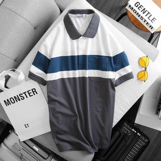 [PARPA TÚI] Áo thun nam sọc ngang có túi, thun cotton mịn