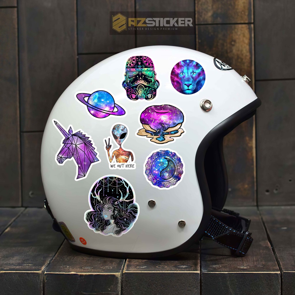 Sticker Chủ Đề Vũ Trụ Galaxy Chống Nước Cắt Sẵn Từng Hình | STK88 | Sticker Dán Mũ Bảo Hiểm Điện Thoại Laptop Bình Nước