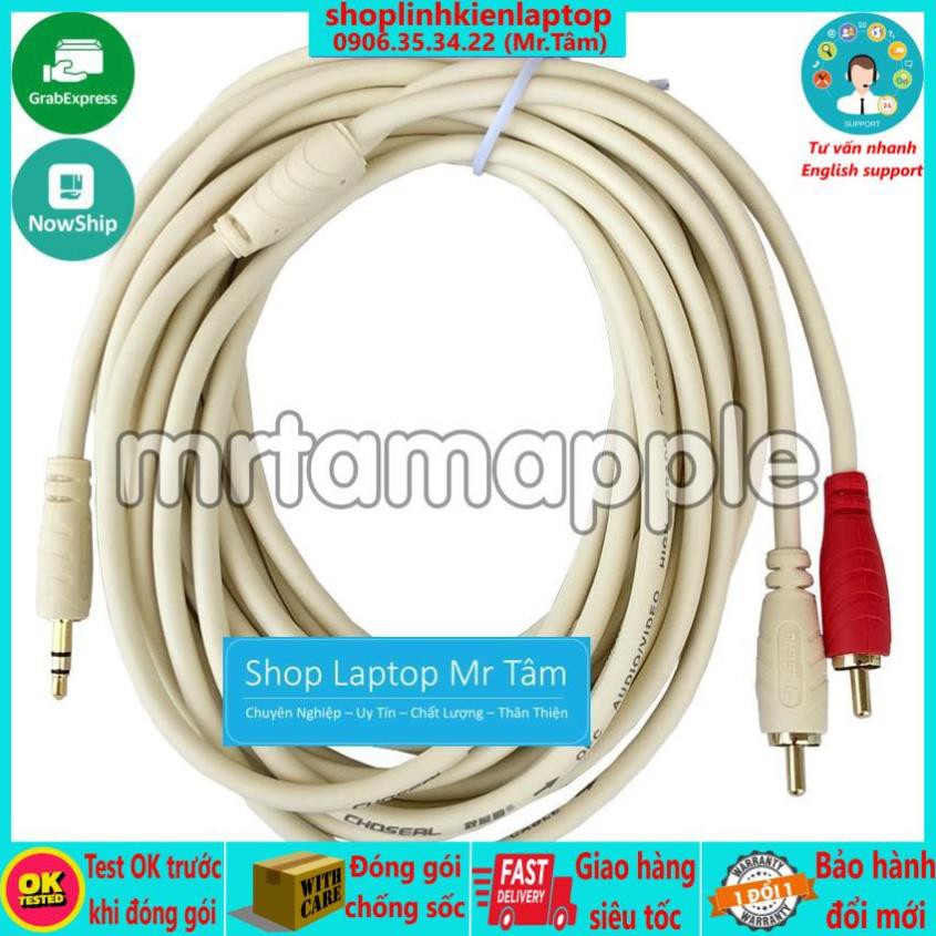 Cáp loa 1 đầu đực ra 2 bông sen jack 3.5mm dài 1,8M, 3M, 5M, 10M hiệu CHOSEAL loại tốt