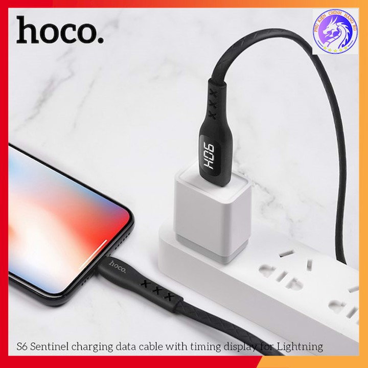 Cáp Sạc Nhanh TPE Hẹn Giờ Sạc 2.4A Hoco S6 - Dài 1.2M - Màn Hình Led