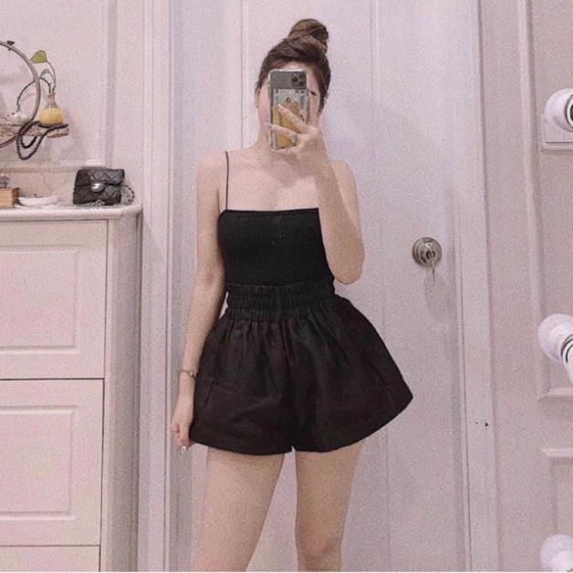 Quần tacta cạp chun,short phồng đùi sooc cạp cao có túi 2 bên trẻ trung nhiều màu