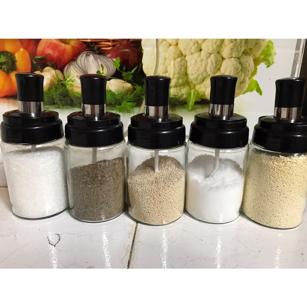 SALE❤️[DEAL SỐC]❤️ Lọ Đựng Gia Vị, Hũ Đựng Gia Vị Kèm Muỗng Mẫu Mới 2021