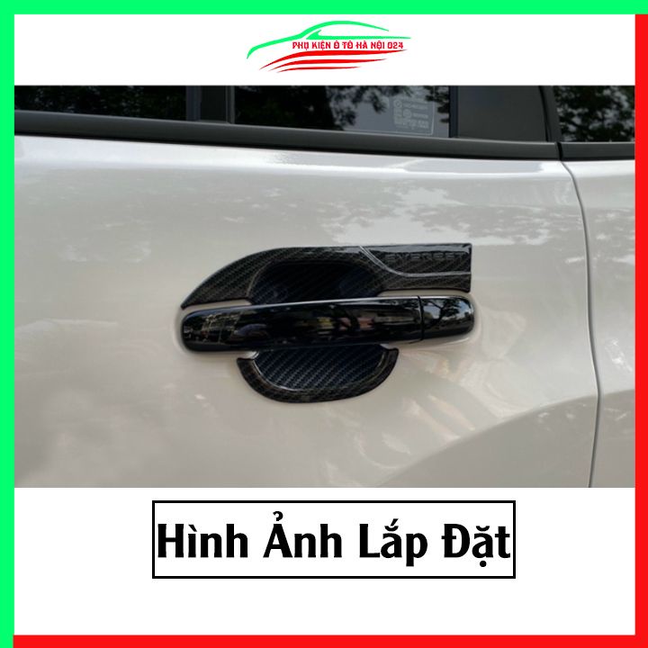 Ốp tay hõm Everest 2017-2021 vân cacbon bảo vệ cửa chống trầy xước