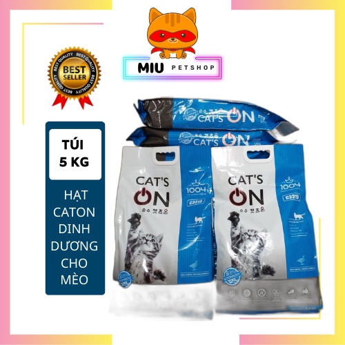 Hạt cho mèo Cat's On, Hạt cho mèo mọi lứa tuổi Cat On xuất xứ Hàn Quốc Túi 5kg