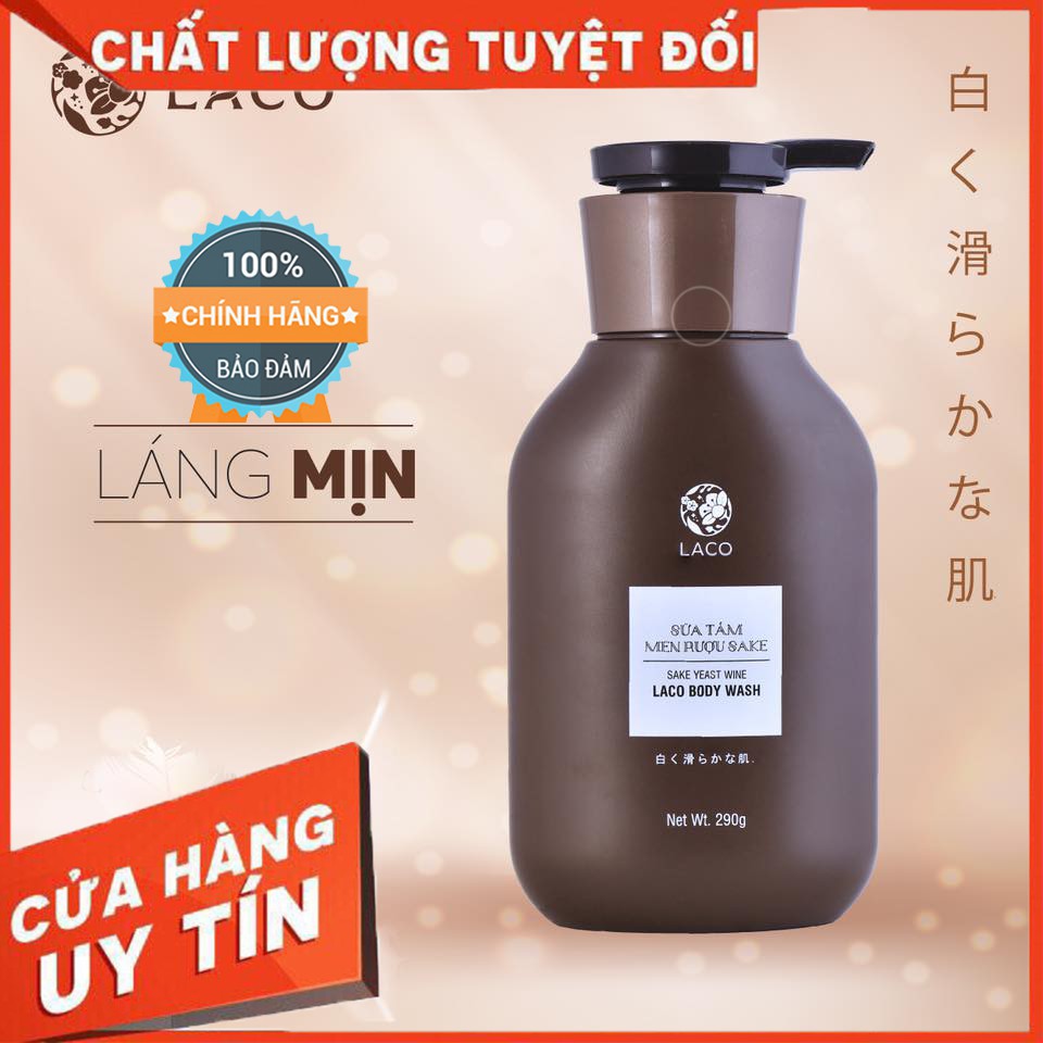Sữa Tắm Dưỡng Trắng Da Men Rượu SAKE LACO Siêu Hot 2020 Cam Kết Chính Hãng, Giúp Da Trắng Sáng Đều Màu Một Cách An Toàn.