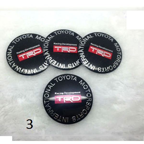 Bộ 4 logo ốp lazang kim loại TRD Toyota