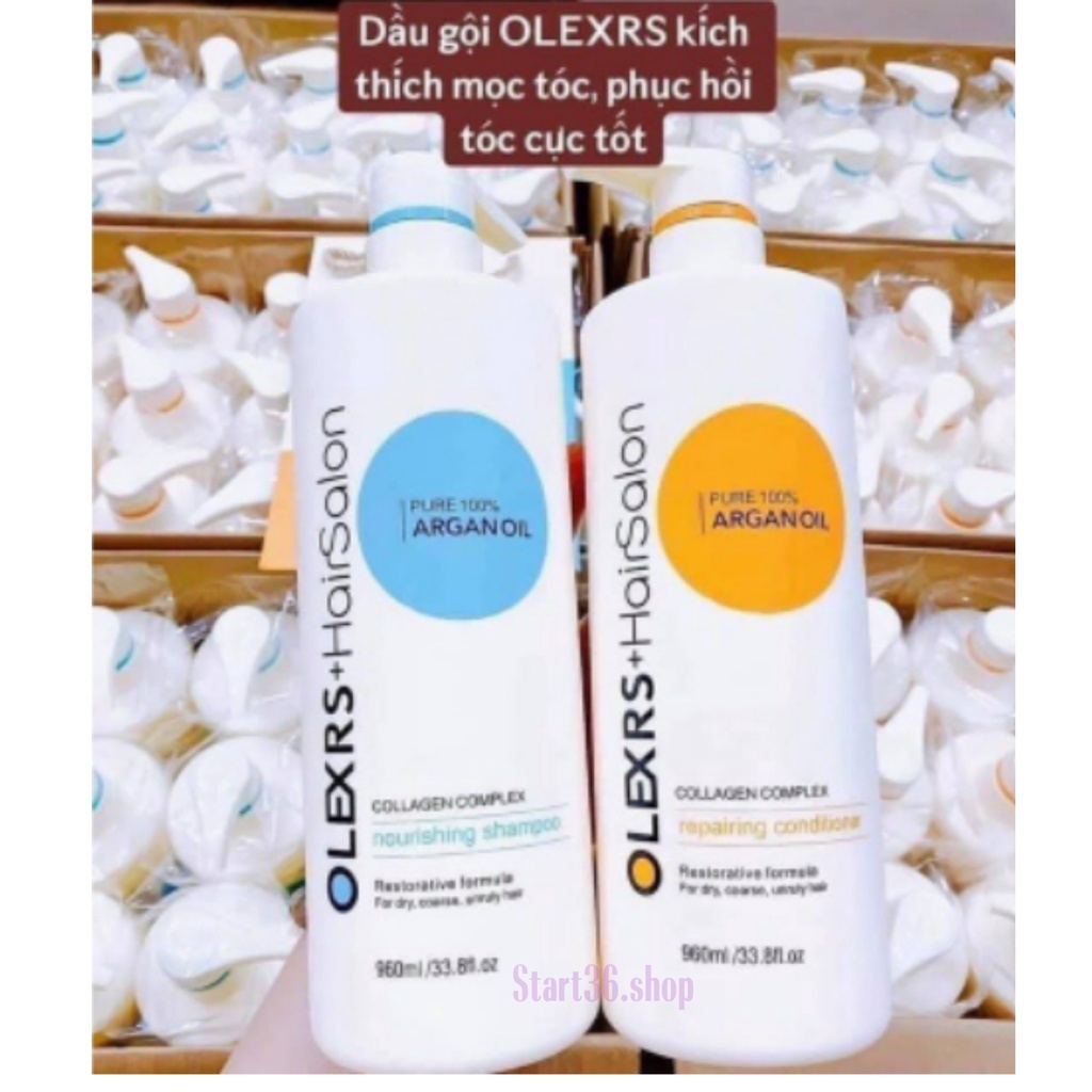 Dầu Gội Olexrs Start36 cặp gội xả olexrs hair salon phục hồi tóc hư tổn ngăn ngừa gầu giảm gãy rụng lưu hương lâu 2 size