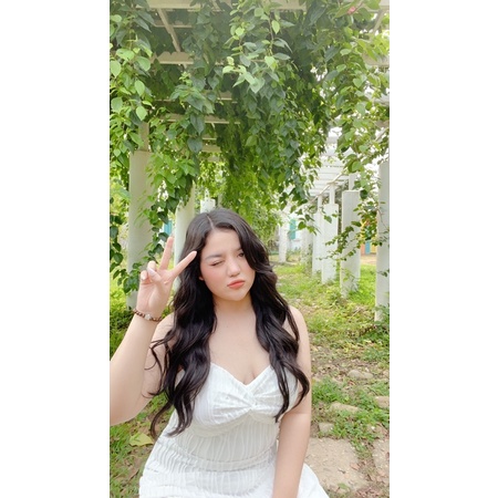 Đầm Hai Dây Xoắn Ngực Cao Cấp Hương Quỳnh Bigsize