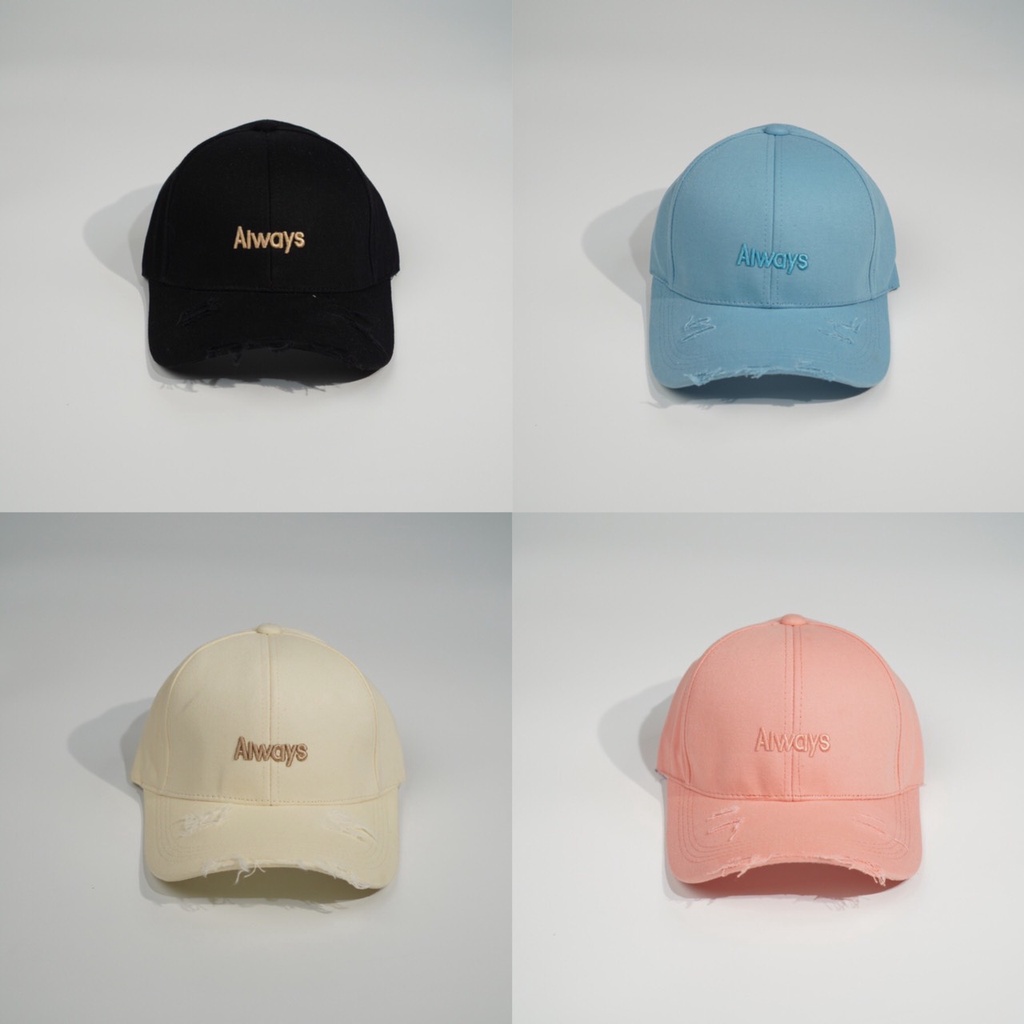 Nón kết  Mũ lưỡi trai thêu chữ Always kiểu rách tua rua chất kaki form unisex nam nữ