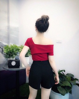 Áo thun trễ vai ảnh thật