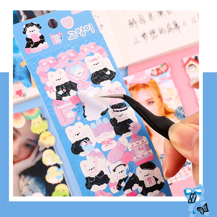 Flowertree 1 Sticker Hình Thú Cưng Trang Trí Scrapbook