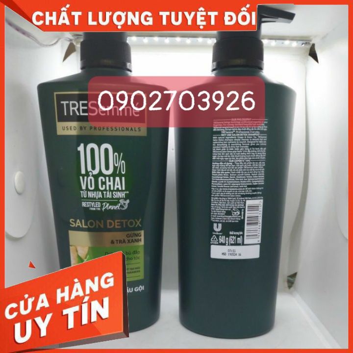 Dầu Gội Tresemme Salon Detox 900-trà xanh và gừng khôi phục lại mái tóc chắc khỏe đẹp chuẩn Sàn diễn.