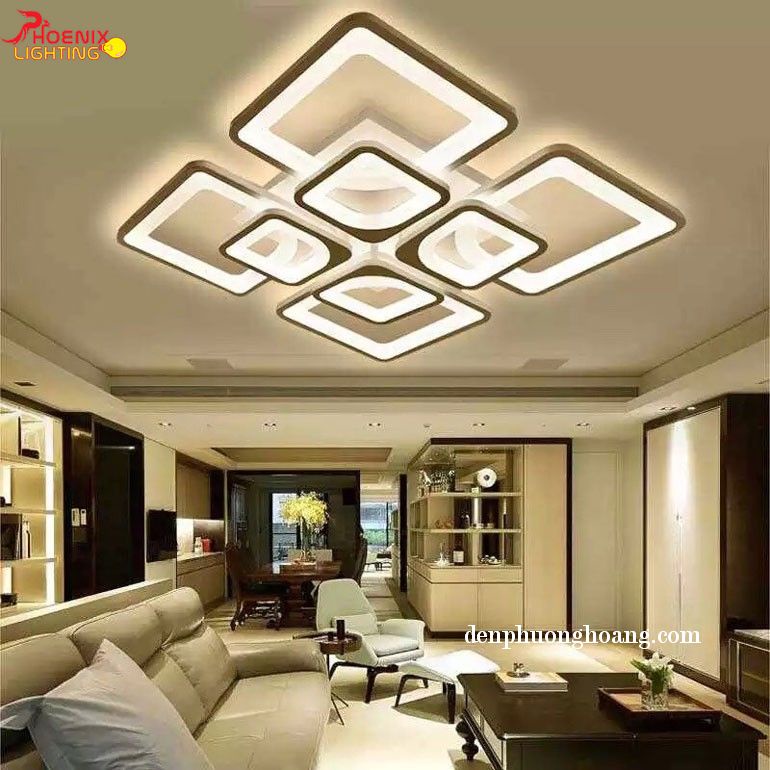 Đèn Ốp Trần Trang Trí Phòng Khách Phòng Ngủ 3 Chế Độ Ánh Sáng Điều Khiển Thông Minh