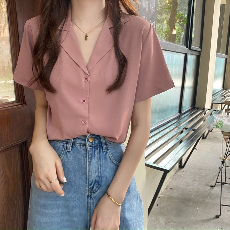 Áo sơ mi nữ trắng dài tay form rộng