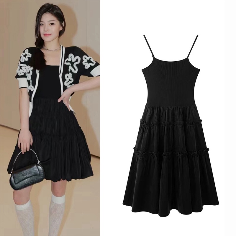 P242 váy 2 dây xếp tầng xuất dư của PEACE BIRD