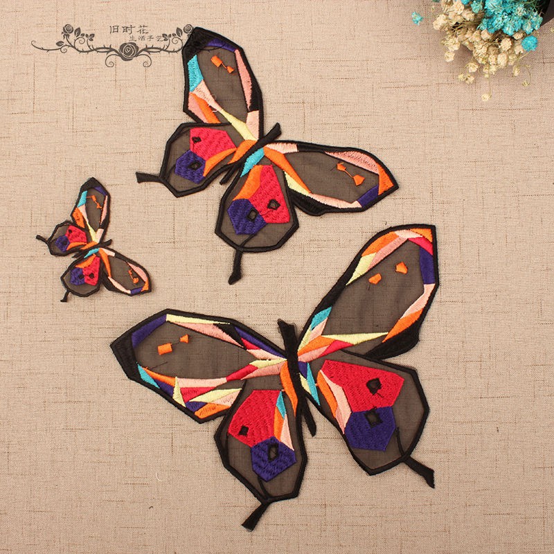 Bộ 3 sticker ủi thêu hình bướm