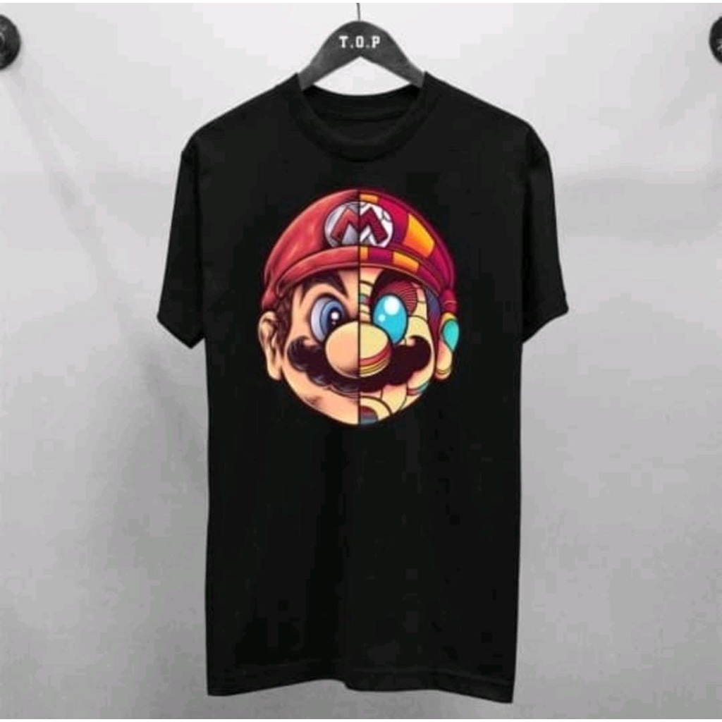 Áo Thun Cotton Chải Kỹ Thuật Số 30S / In Hình MARIO BROS / UNISEX