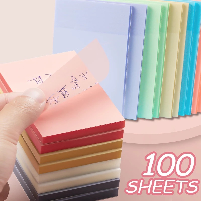 Bộ 50 Tờ Giấy Ghi Chú Trong Suốt Chống Thấm Nước Tiện Dụng Cho Học Sinh/ Văn Phòng
