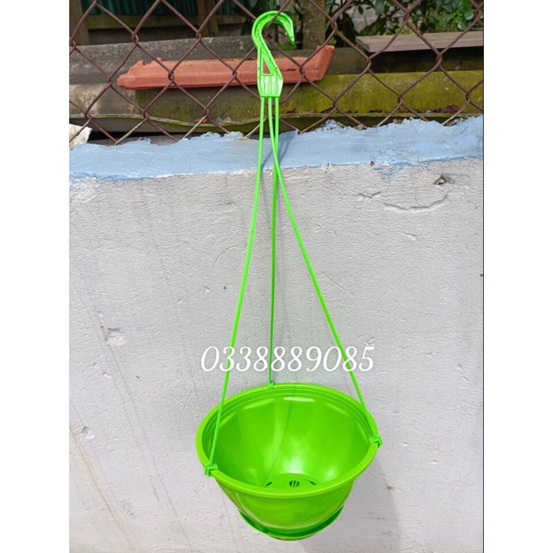 Chậu treo tự dưỡng đủ màu kèm đĩa - Ảnh thật, hàng sẵn kho