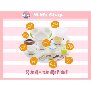 pass set ăn dặm toàn diện richell nguyên hộp có tách lẻ cho mẹ nào cần ạ................................................