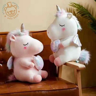 Gấu bông Unicorn ôm tim kim sa